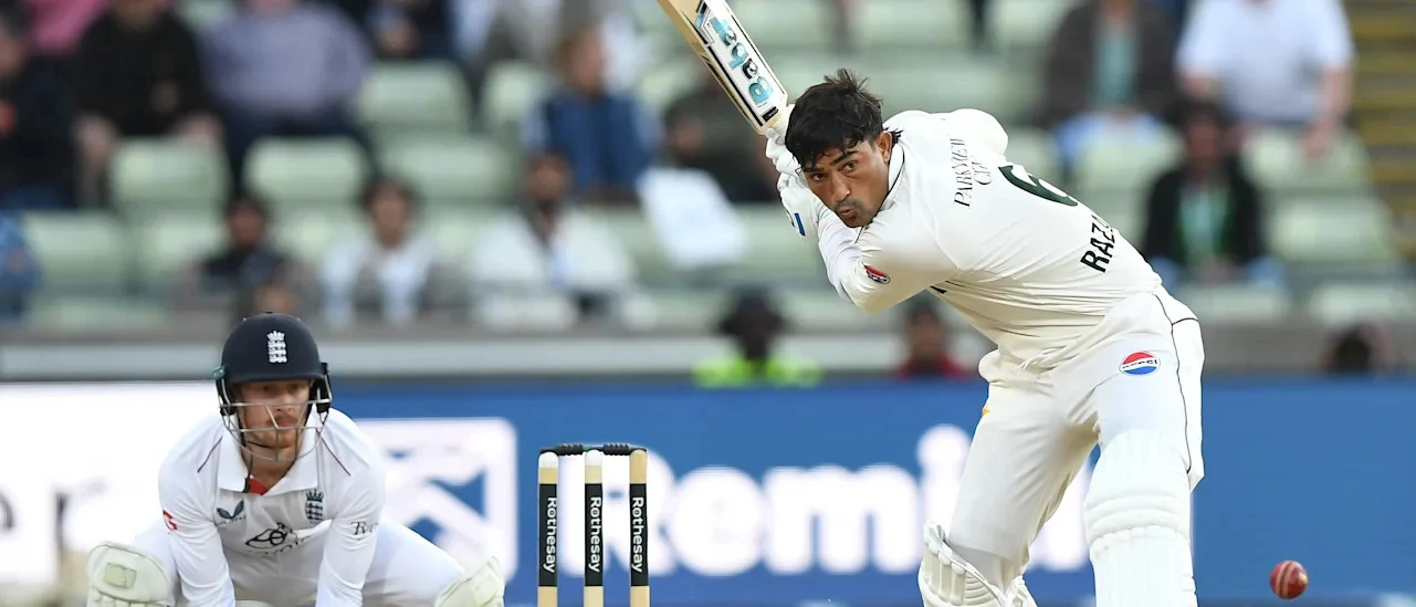 Razaullah bats during Pakistan's recovery in the Edgbaston Test.