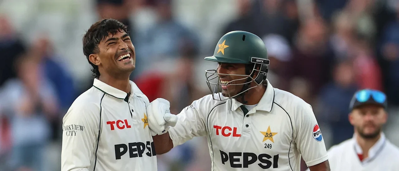 Pakistan's batters during the second innings at Edgbaston.