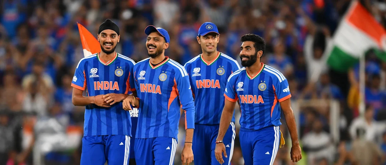 Bumrah and India teammates during the 2026 T20 World Cup. Archive photograph.