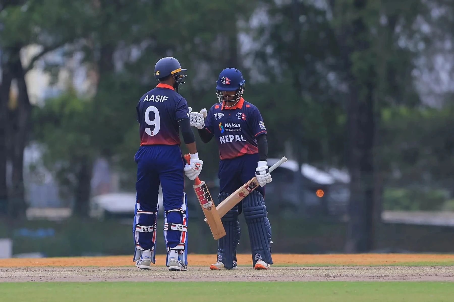 Aasif Sheikh and his opening partner during Nepal's innings in the final.