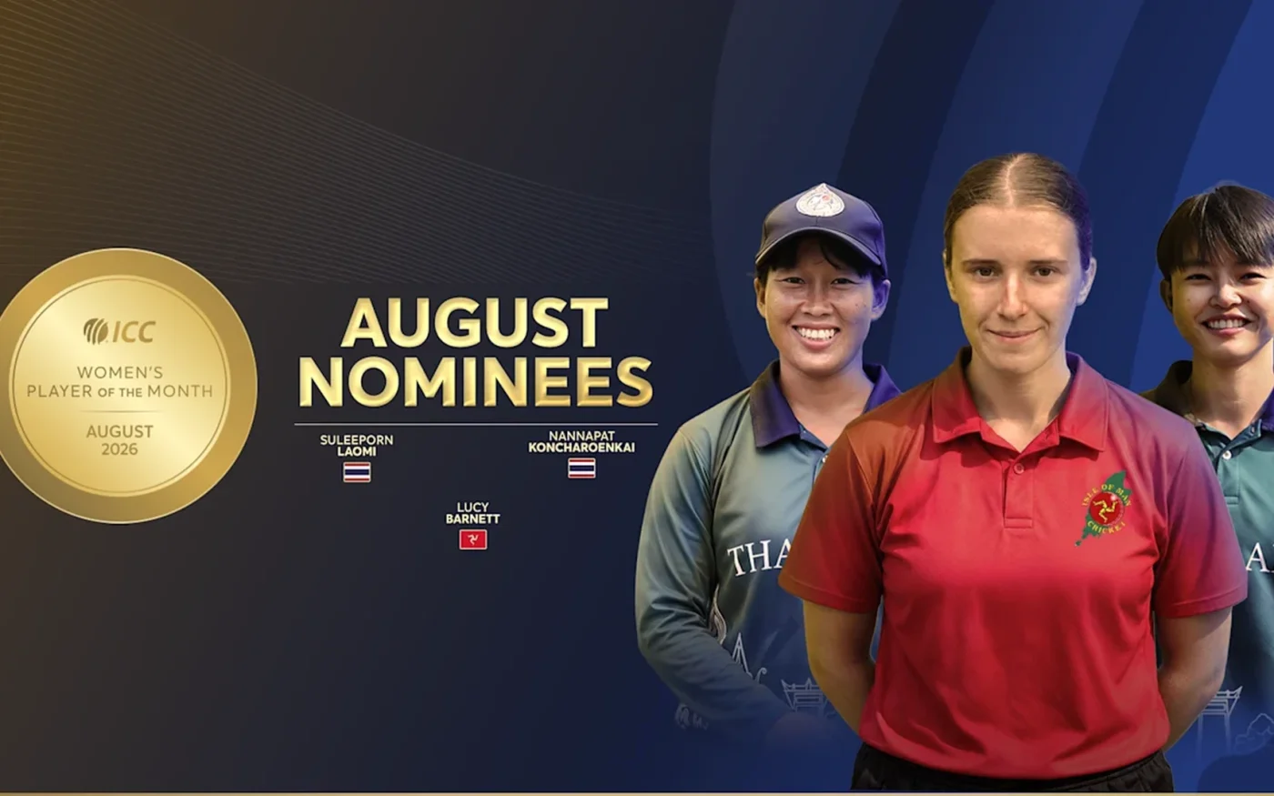 Laomi, Koncharoenkai and Barnett earn nominations for the ICC monthly women’s cricket award