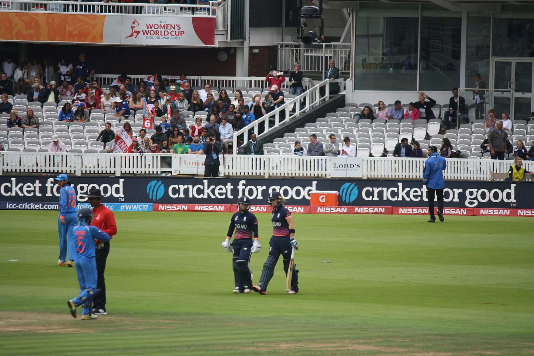 India and England players during a Women's Cricket World Cup match